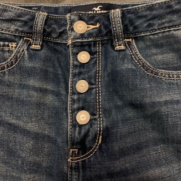 hollister denim high rise ripped jean skirt- NEW - Picture 3 of 7
